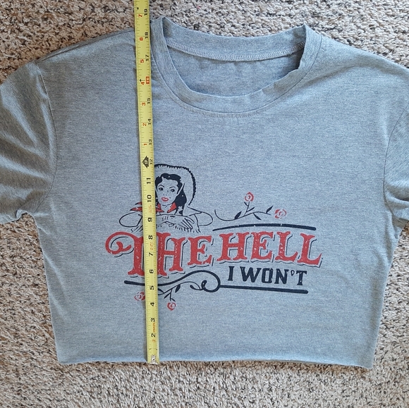 The Hell I Won't Cowgirl Crop Top Tee - Picture 6 of 6